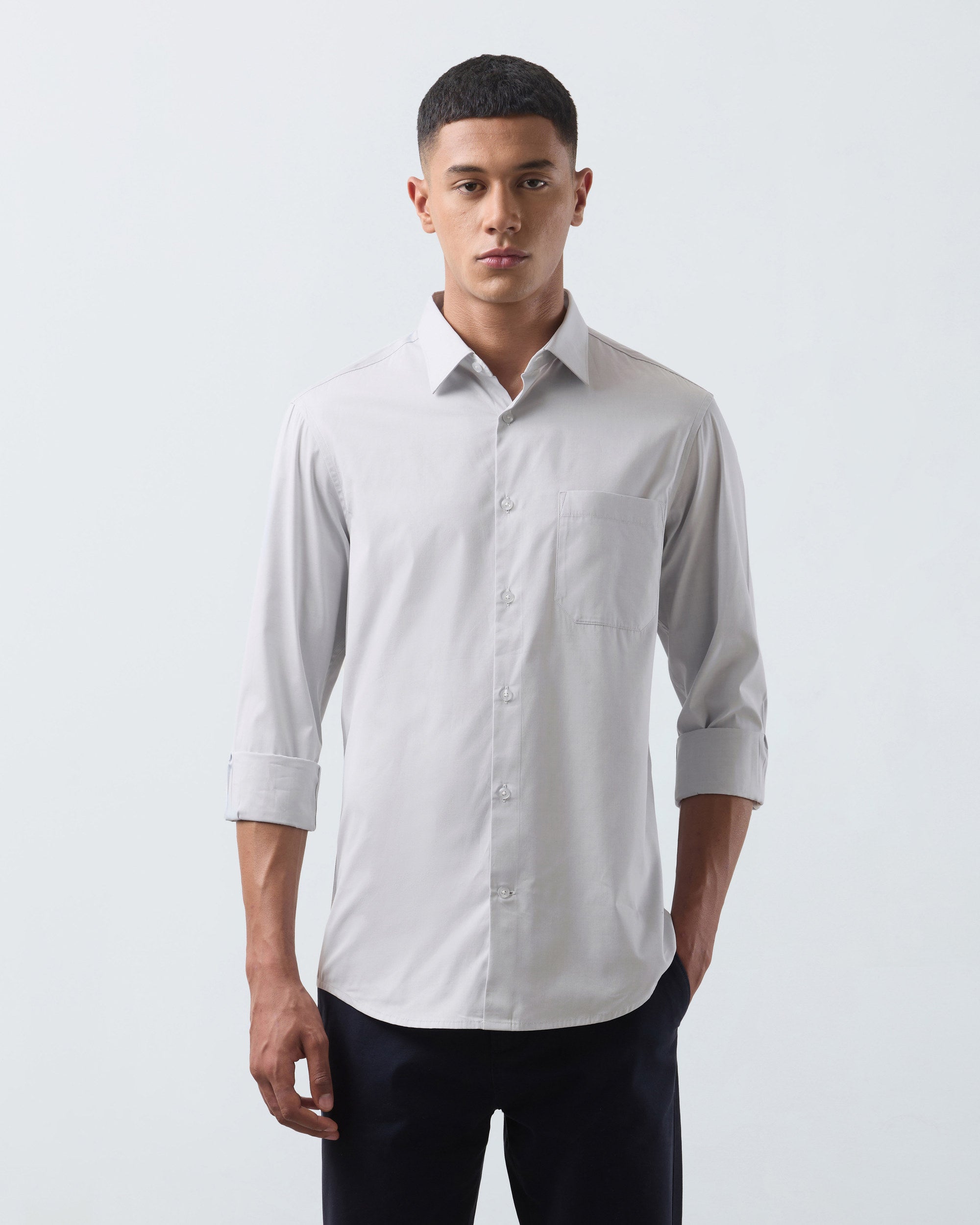 KANSO Grey Dress Shirt, front