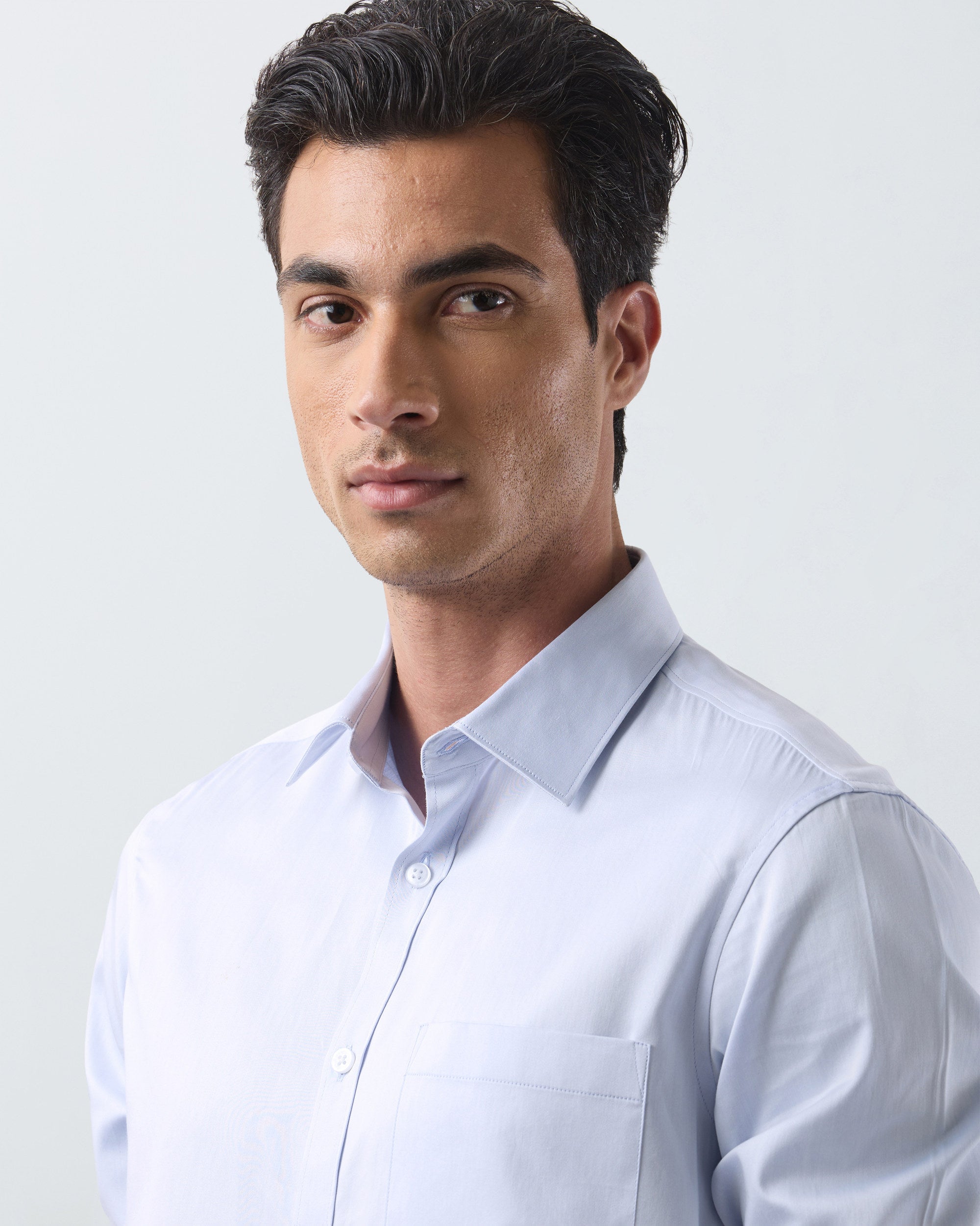 KANSO Blue Dress Shirt, collar detail