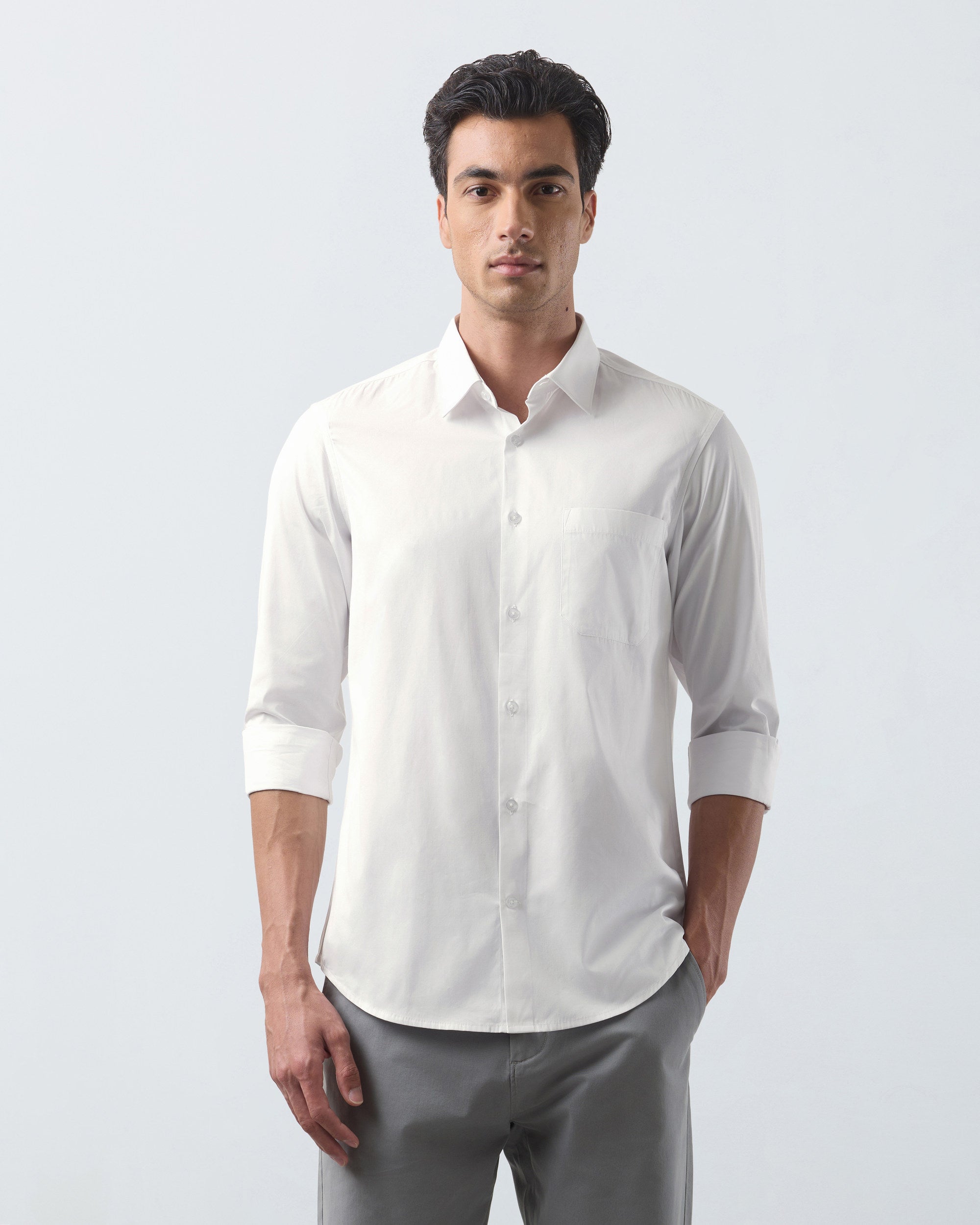 KANSO Ecru Dress Shirt, front