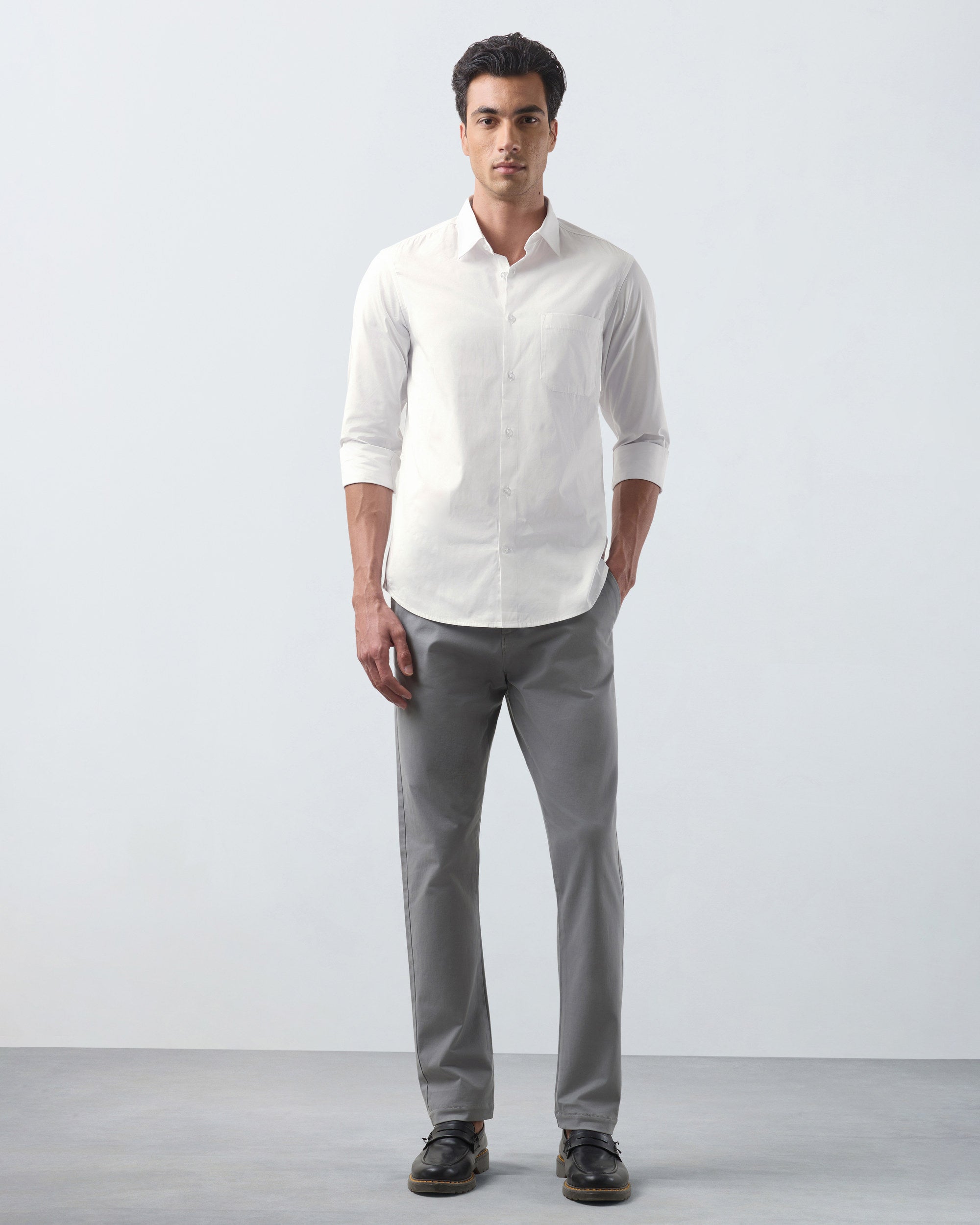 KANSO Ecru Dress Shirt, full length