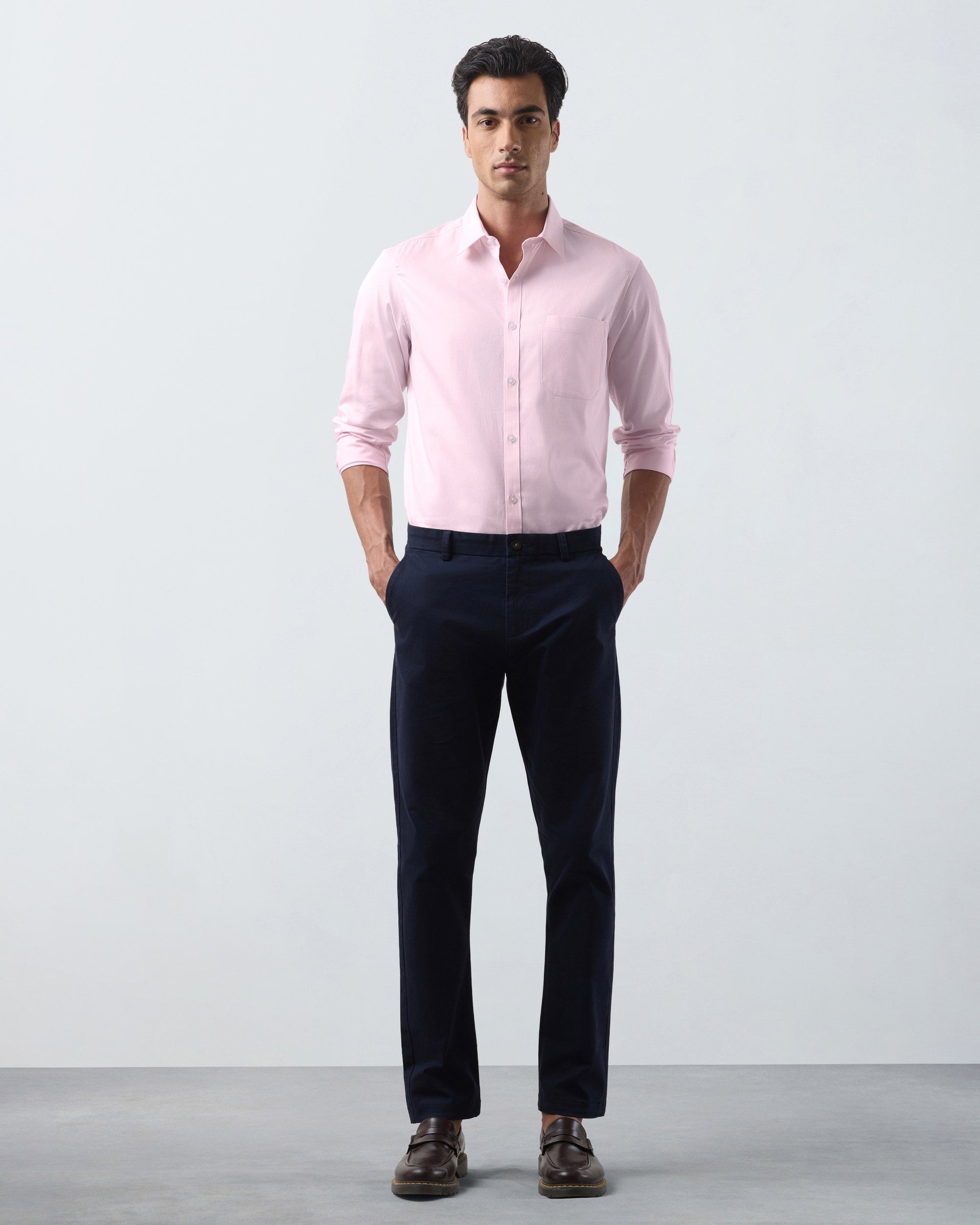 KANSO Pink Dress Shirt, full length